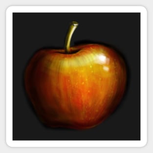 Golden Apple Illustration Sticker